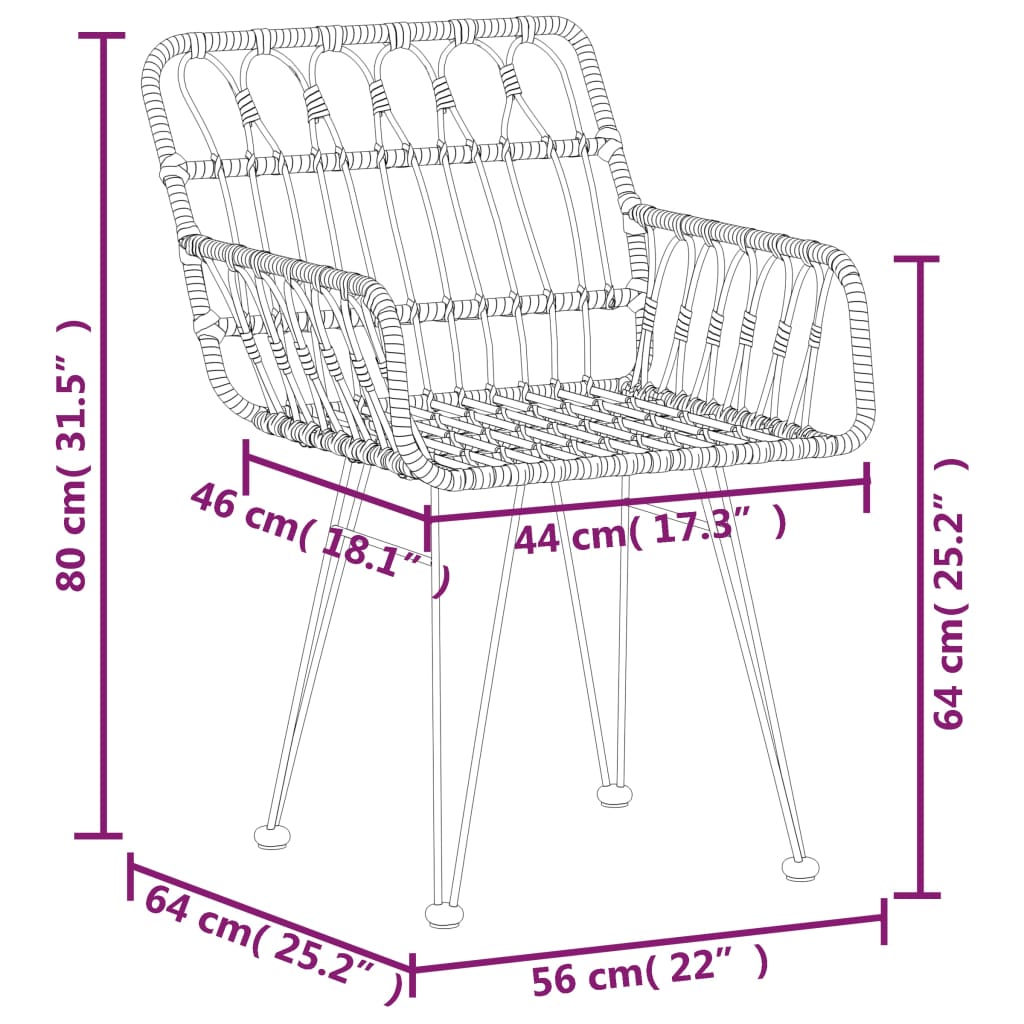 3-delige Tuinset poly rattan Tuinsets | Creëer jouw Trendy Thuis | Gratis bezorgd & Retour | Trendy.nl