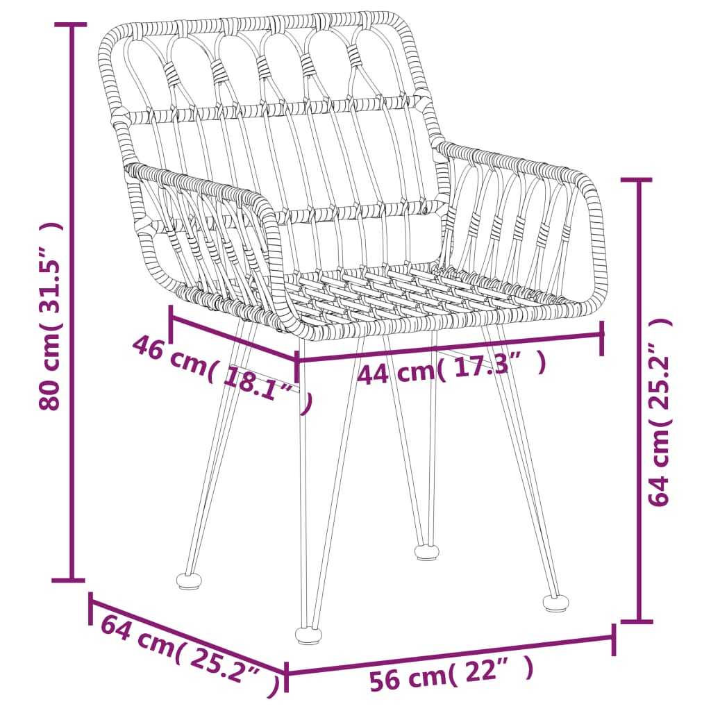 3-delige Tuinset poly rattan zwart Tuinsets | Creëer jouw Trendy Thuis | Gratis bezorgd & Retour | Trendy.nl