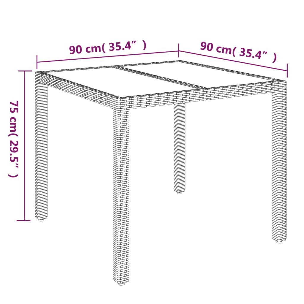 5-delige Tuinset met kussens poly rattan zwart