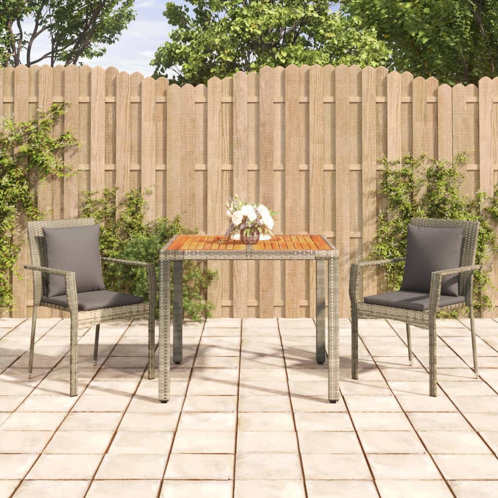 3-delige Tuinset met kussens poly rattan grijs Tuinsets | Creëer jouw Trendy Thuis | Gratis bezorgd & Retour | Trendy.nl