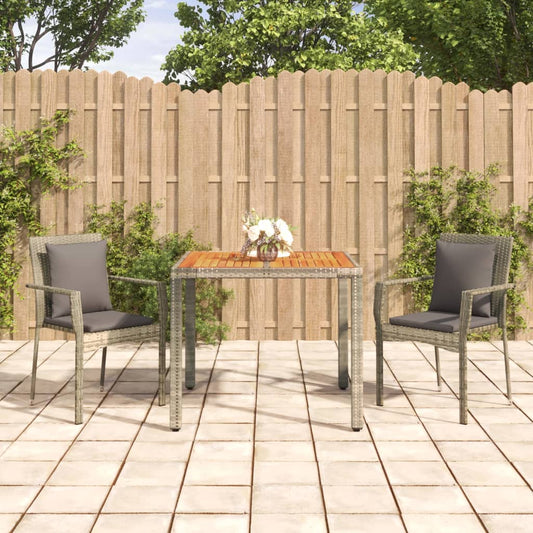 3-delige Tuinset met kussens poly rattan grijs Tuinsets | Creëer jouw Trendy Thuis | Gratis bezorgd & Retour | Trendy.nl