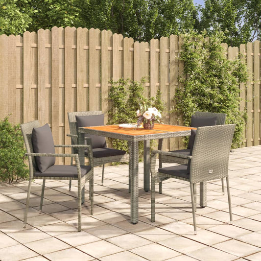 5-delige Tuinset met kussens poly rattan grijs Tuinsets | Creëer jouw Trendy Thuis | Gratis bezorgd & Retour | Trendy.nl