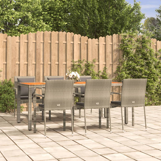 7-delige Tuinset met kussens poly rattan grijs Tuinsets | Creëer jouw Trendy Thuis | Gratis bezorgd & Retour | Trendy.nl