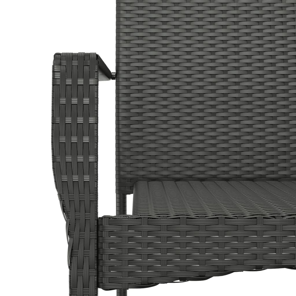 3-delige Tuinset met kussens poly rattan zwart Tuinsets | Creëer jouw Trendy Thuis | Gratis bezorgd & Retour | Trendy.nl