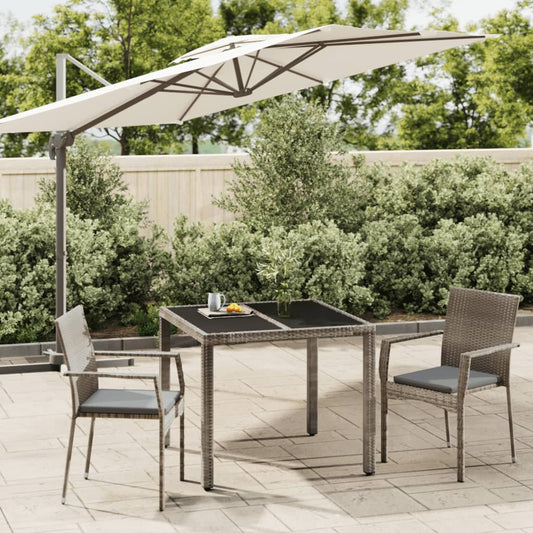 3-delige Tuinset met kussens poly rattan grijs Tuinsets | Creëer jouw Trendy Thuis | Gratis bezorgd & Retour | Trendy.nl