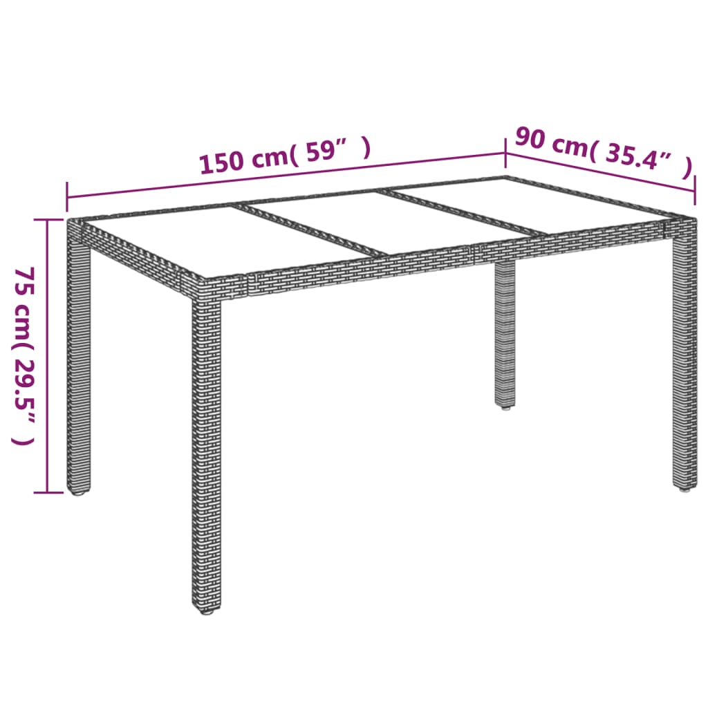 7-delige Tuinset met kussens poly rattan zwart Tuinsets | Creëer jouw Trendy Thuis | Gratis bezorgd & Retour | Trendy.nl