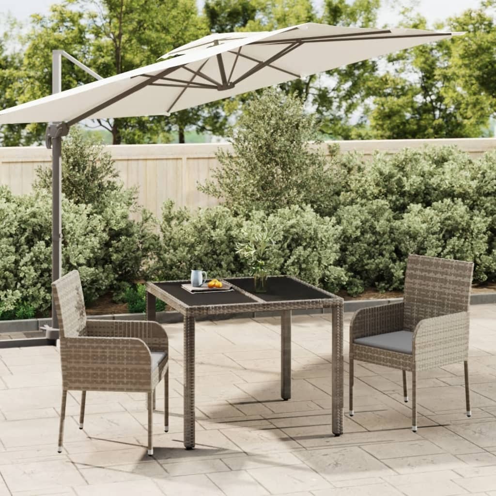 3-delige Tuinset met kussens poly rattan grijs Tuinsets | Creëer jouw Trendy Thuis | Gratis bezorgd & Retour | Trendy.nl