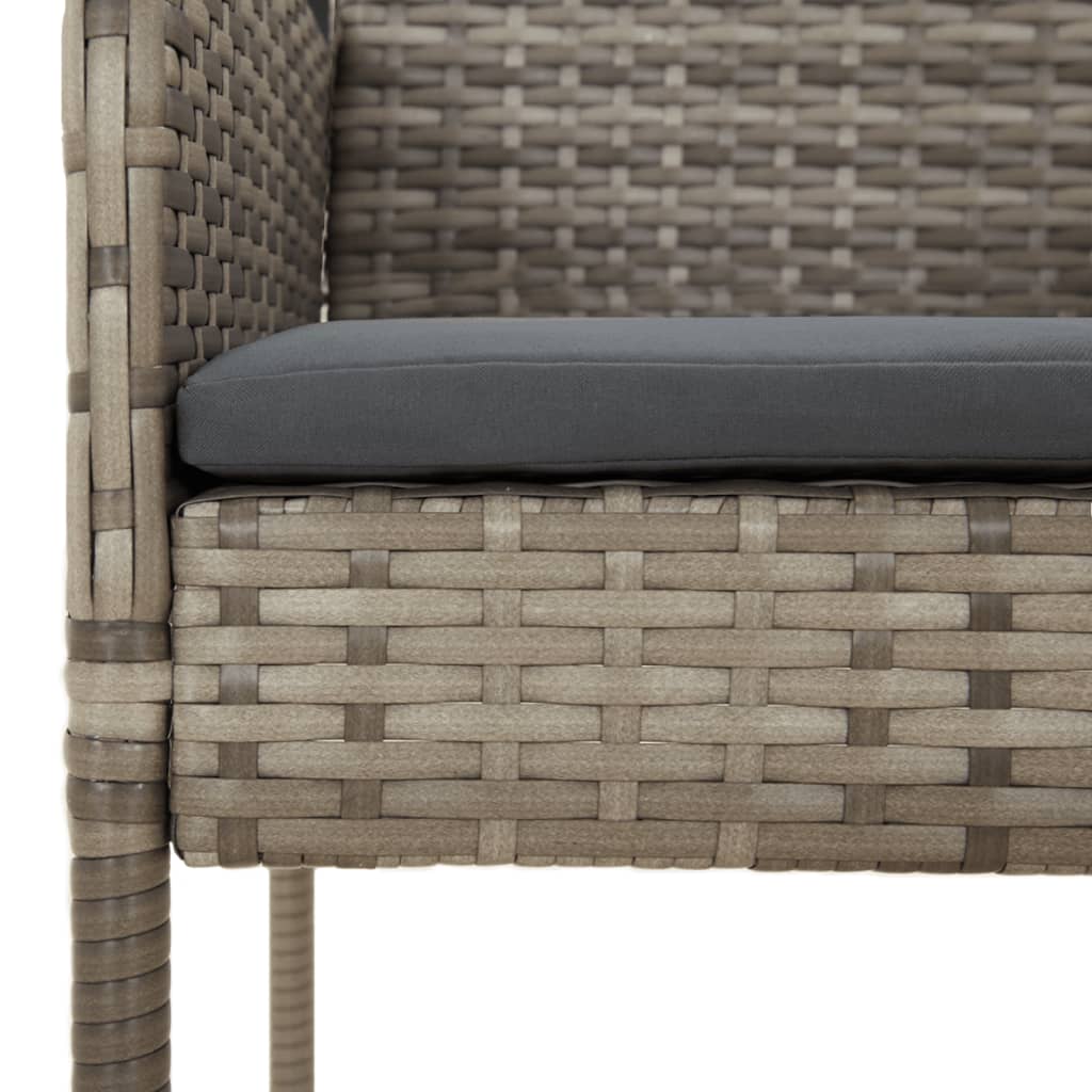 3-delige Tuinset met kussens poly rattan grijs Tuinsets | Creëer jouw Trendy Thuis | Gratis bezorgd & Retour | Trendy.nl