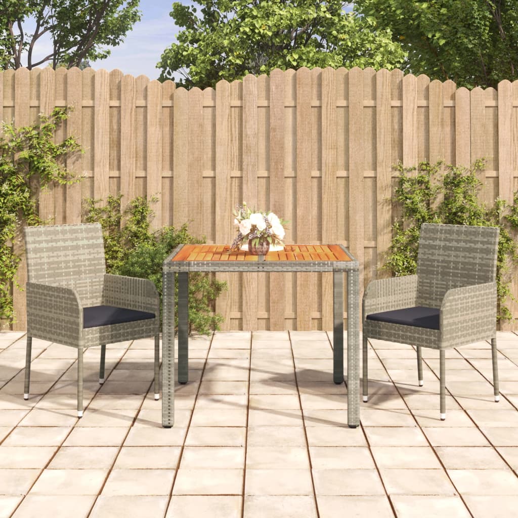 3-delige Tuinset met kussens poly rattan grijs Tuinsets | Creëer jouw Trendy Thuis | Gratis bezorgd & Retour | Trendy.nl