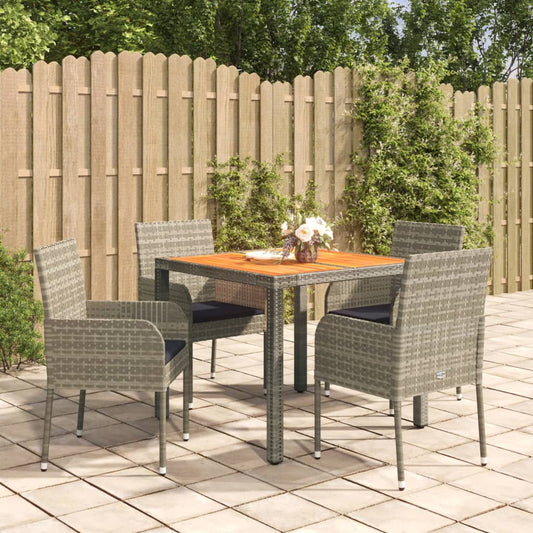 5-delige Tuinset met kussens poly rattan grijs Tuinsets | Creëer jouw Trendy Thuis | Gratis bezorgd & Retour | Trendy.nl