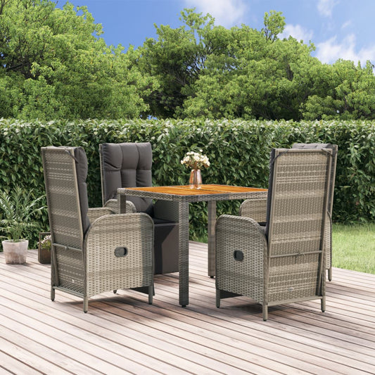 5-delige Tuinset met kussens poly rattan grijs Tuinsets | Creëer jouw Trendy Thuis | Gratis bezorgd & Retour | Trendy.nl