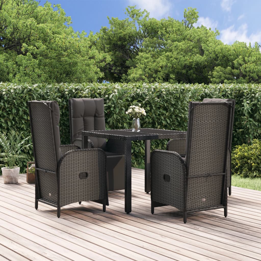 5-delige Tuinset met kussens poly rattan zwart Tuinsets | Creëer jouw Trendy Thuis | Gratis bezorgd & Retour | Trendy.nl