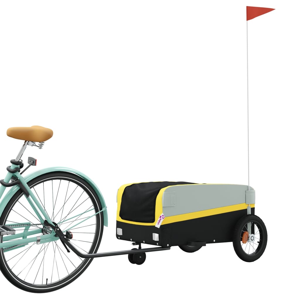 Fietstrailer 30 kg ijzer zwart en geel Fietstrailers | Creëer jouw Trendy Thuis | Gratis bezorgd & Retour | Trendy.nl