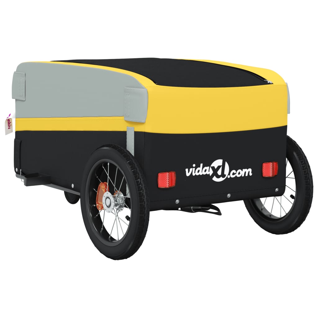 Fietstrailer 30 kg ijzer zwart en geel Fietstrailers | Creëer jouw Trendy Thuis | Gratis bezorgd & Retour | Trendy.nl