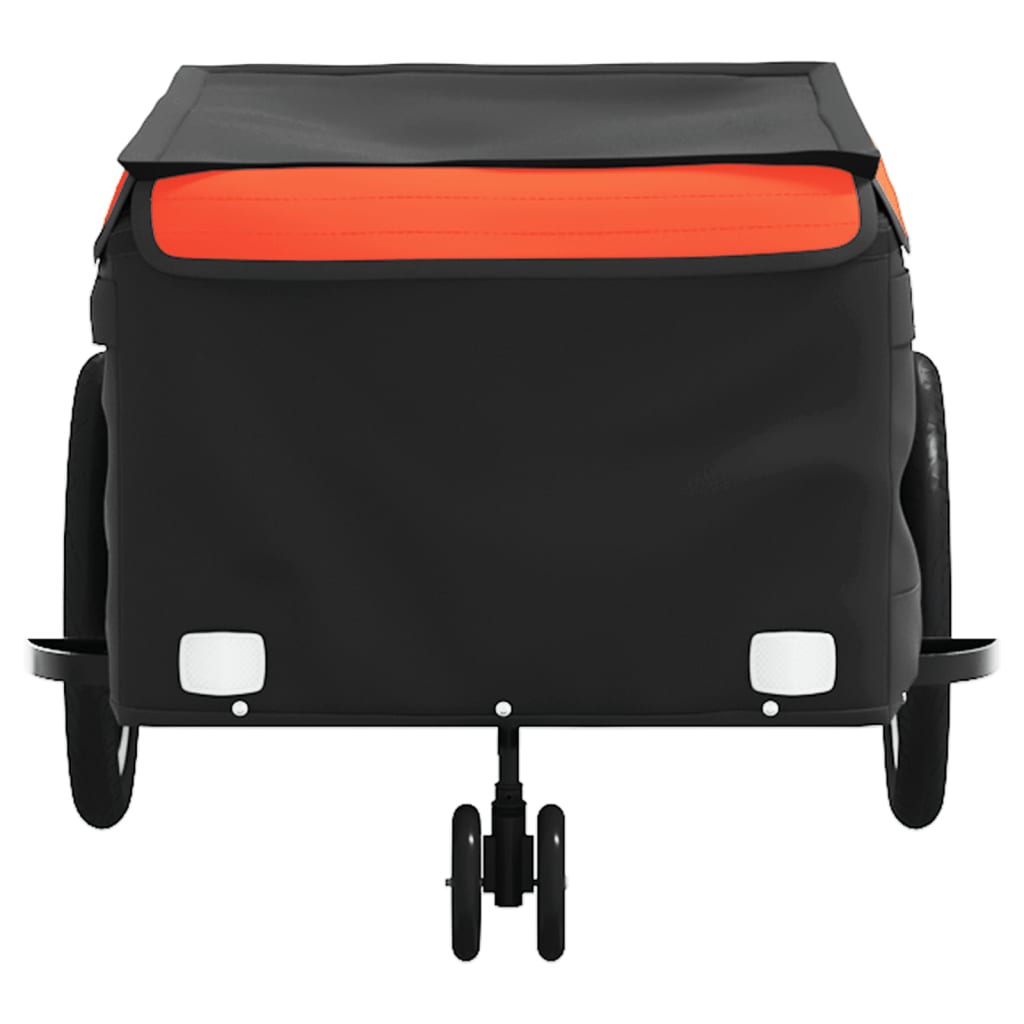 Fietstrailer 45 kg ijzer zwart en oranje