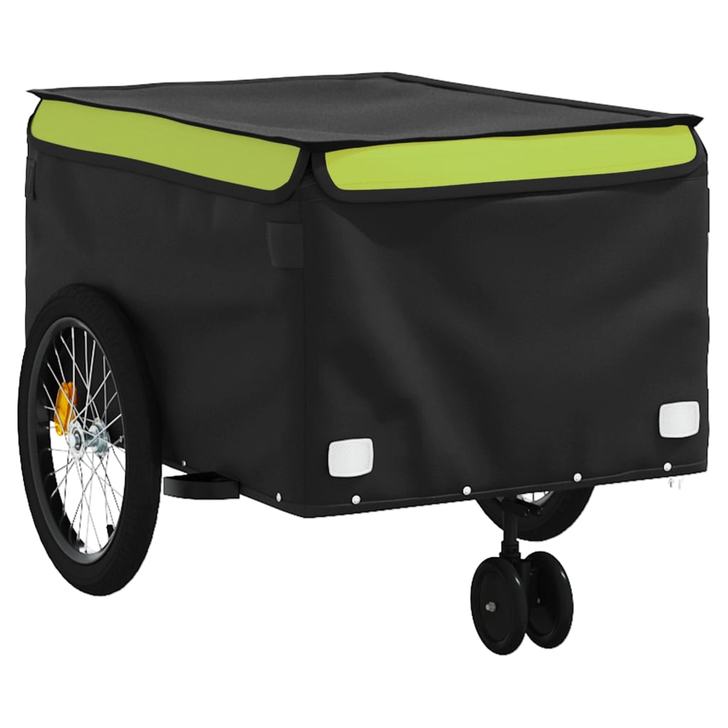 Fietstrailer 45 kg ijzer zwart en groen