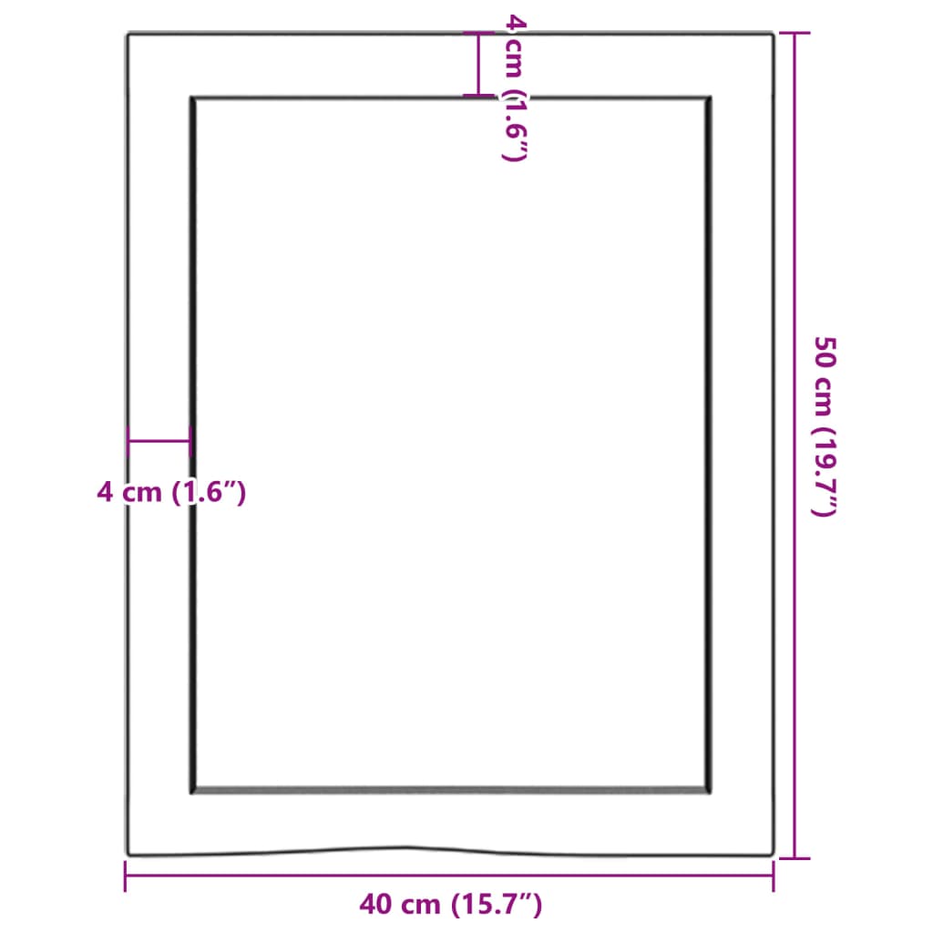 Wastafelblad 40x50x4 behandeld massief hout lichtbruin Aanrechtbladen | Creëer jouw Trendy Thuis | Gratis bezorgd & Retour | Trendy.nl