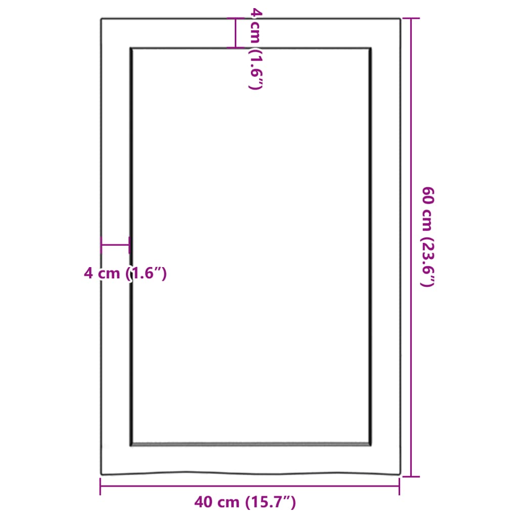 Wastafelblad 40x60x4 behandeld massief hout lichtbruin Aanrechtbladen | Creëer jouw Trendy Thuis | Gratis bezorgd & Retour | Trendy.nl