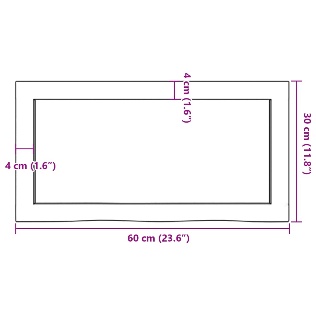 Wastafelblad 60x30x6 behandeld massief hout lichtbruin Aanrechtbladen | Creëer jouw Trendy Thuis | Gratis bezorgd & Retour | Trendy.nl