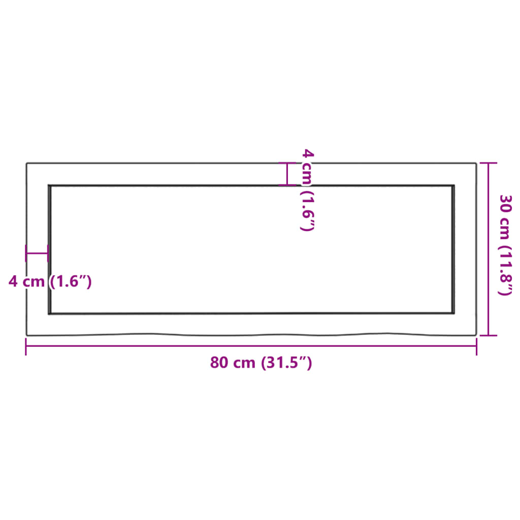 Wastafelblad 80x30x4 behandeld massief hout lichtbruin Aanrechtbladen | Creëer jouw Trendy Thuis | Gratis bezorgd & Retour | Trendy.nl