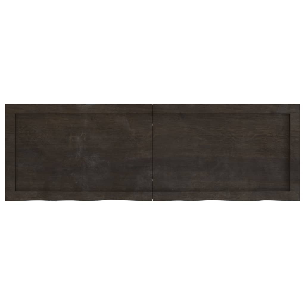 Wastafelblad 120x40x(2-6) cm behandeld massief hout donkerbruin Aanrechtbladen | Creëer jouw Trendy Thuis | Gratis bezorgd & Retour | Trendy.nl