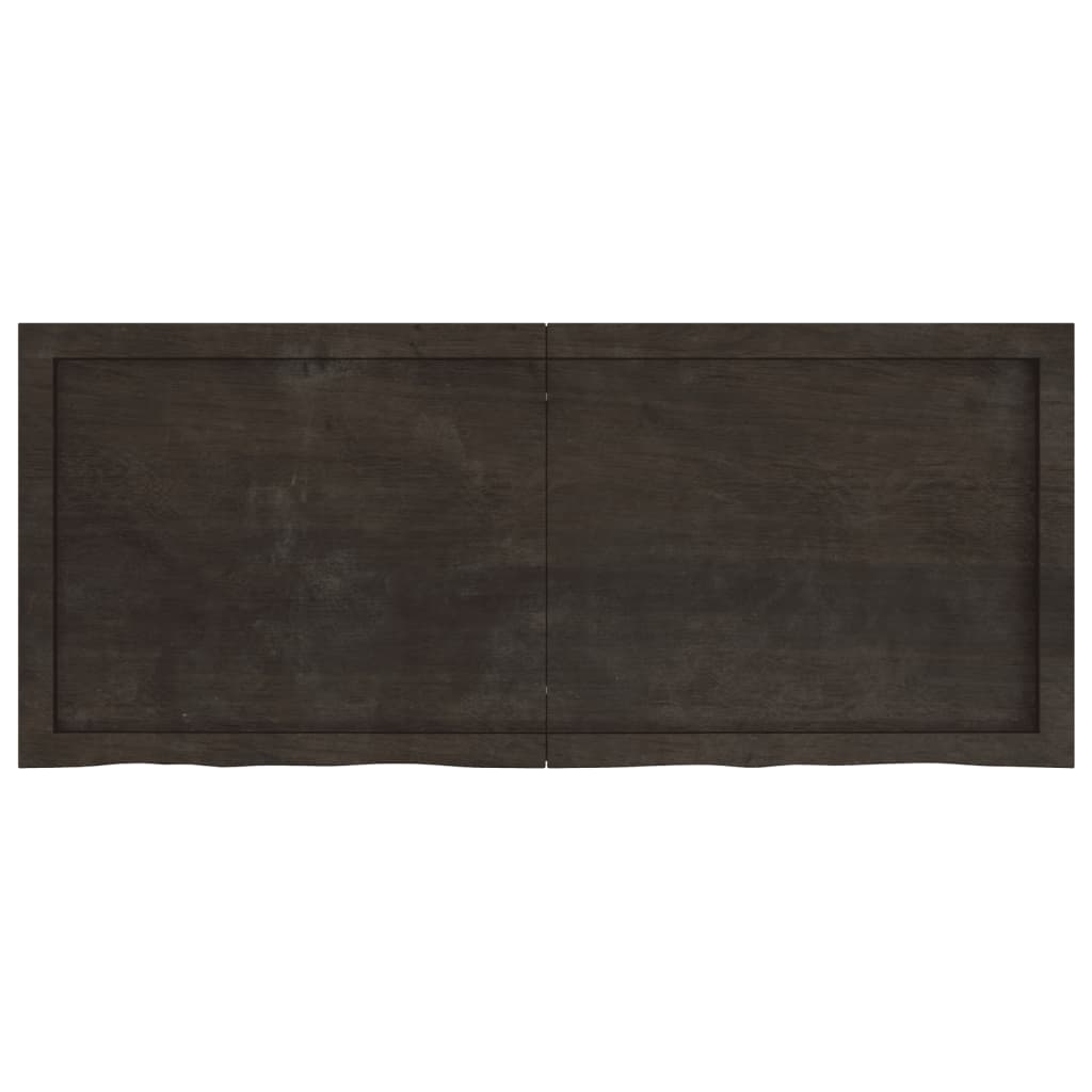 Wastafelblad 120x50x(2-6) cm behandeld massief hout donkerbruin Aanrechtbladen | Creëer jouw Trendy Thuis | Gratis bezorgd & Retour | Trendy.nl