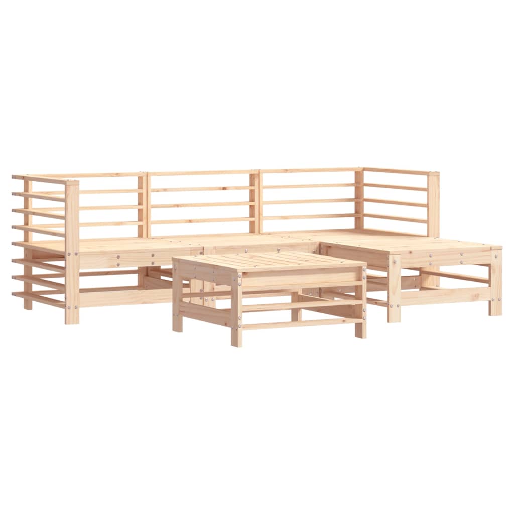 5-delige Loungeset met kussens massief hout Tuinsets | Creëer jouw Trendy Thuis | Gratis bezorgd & Retour | Trendy.nl