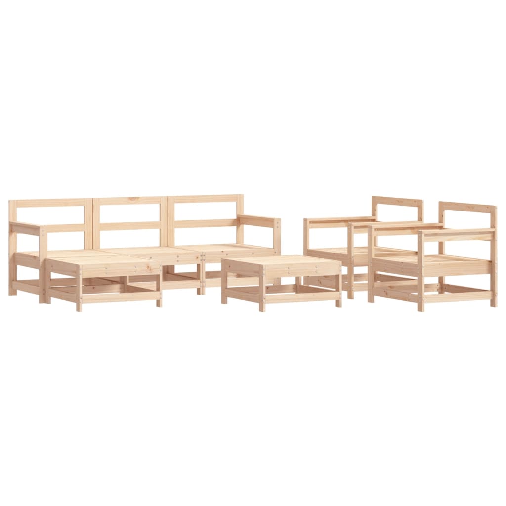 7-delige Loungeset met kussens massief teak Tuinsets | Creëer jouw Trendy Thuis | Gratis bezorgd & Retour | Trendy.nl