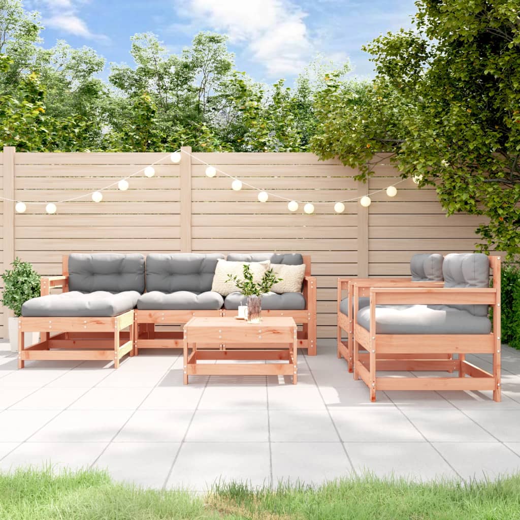 7-delige Loungeset met kussens massief douglashout Tuinsets | Creëer jouw Trendy Thuis | Gratis bezorgd & Retour | Trendy.nl