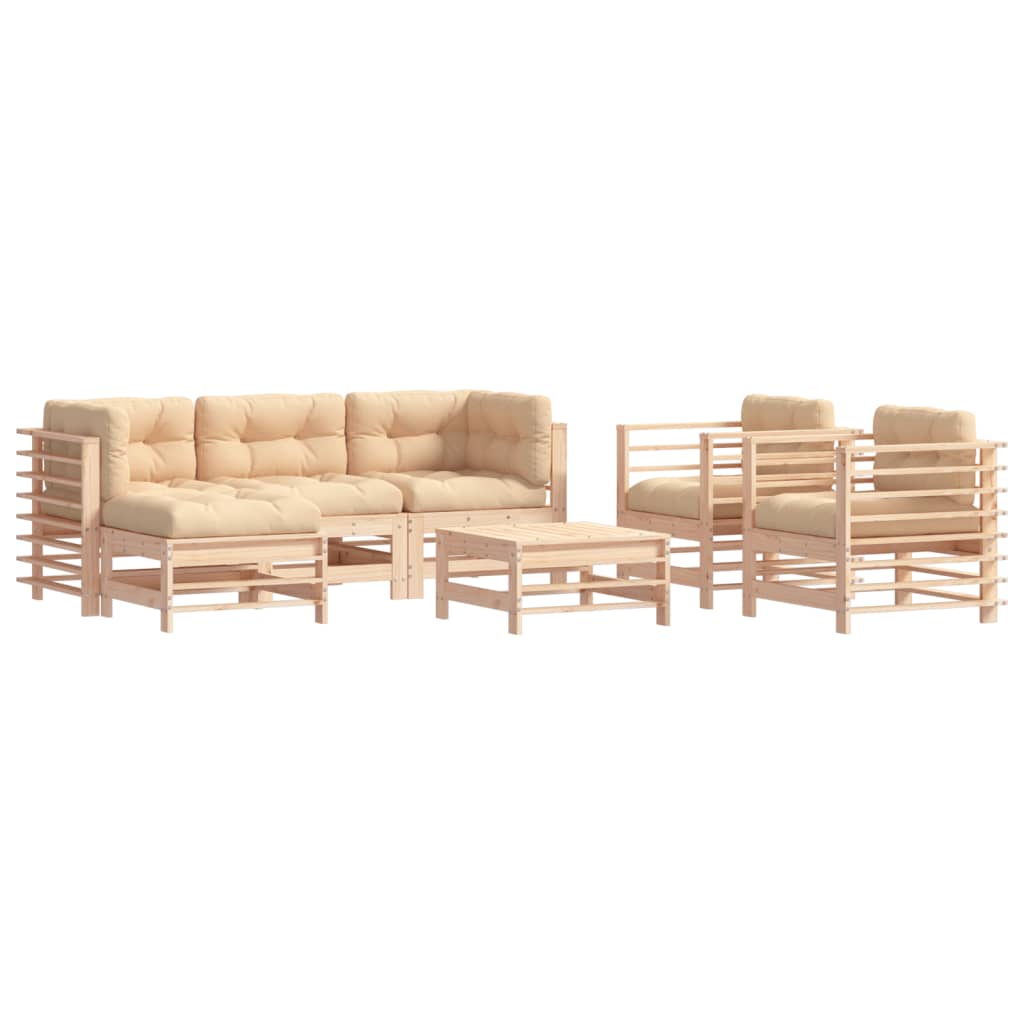 7-delige Loungeset met kussens massief teak Tuinsets | Creëer jouw Trendy Thuis | Gratis bezorgd & Retour | Trendy.nl