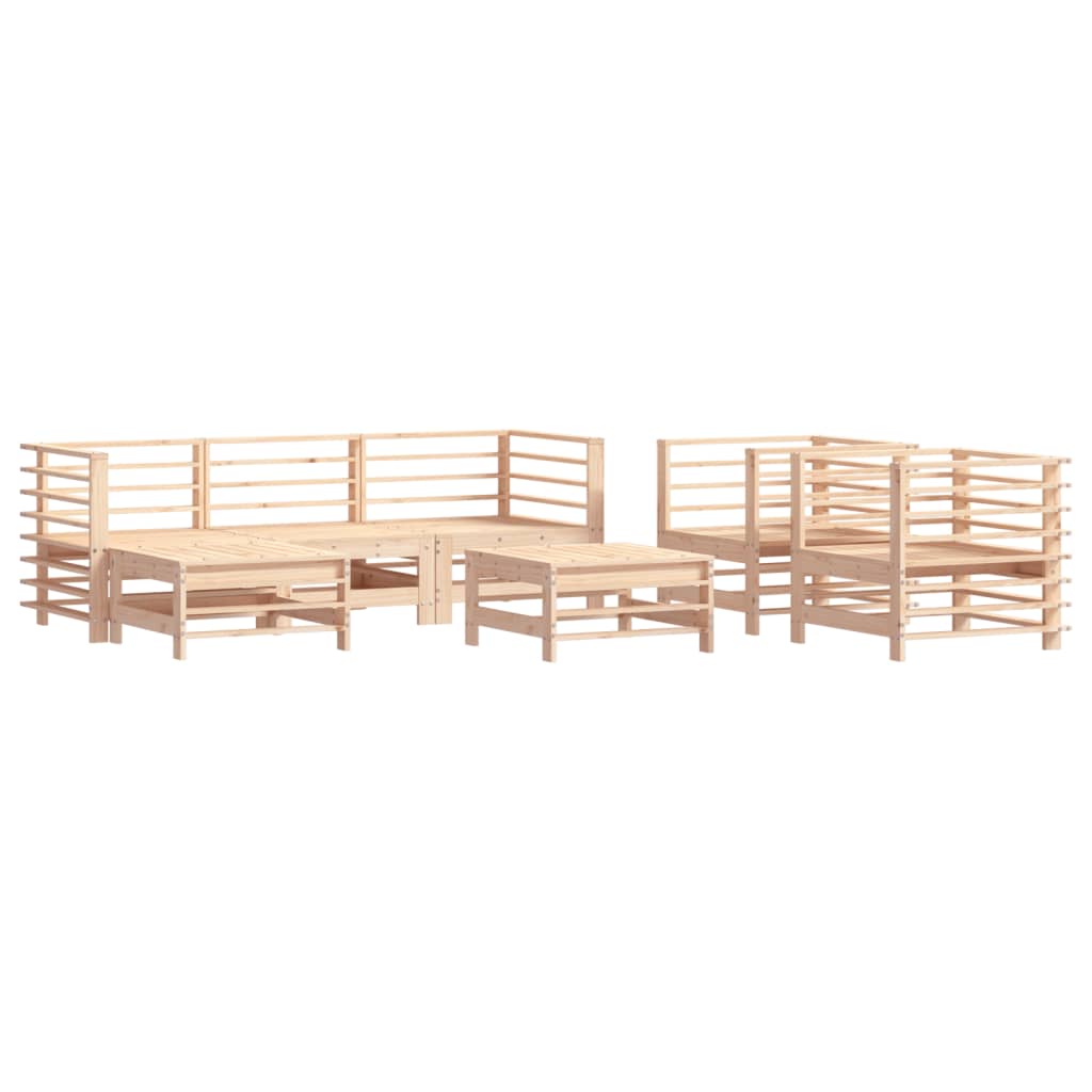 7-delige Loungeset met kussens massief teak Tuinsets | Creëer jouw Trendy Thuis | Gratis bezorgd & Retour | Trendy.nl