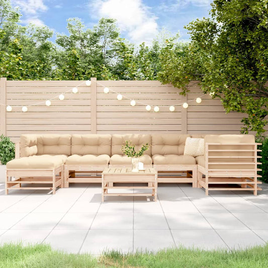 8-delige Loungeset met kussens massief hout Tuinsets | Creëer jouw Trendy Thuis | Gratis bezorgd & Retour | Trendy.nl