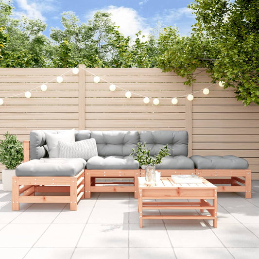 6-delige Loungeset met kussens massief douglashout Tuinsets | Creëer jouw Trendy Thuis | Gratis bezorgd & Retour | Trendy.nl