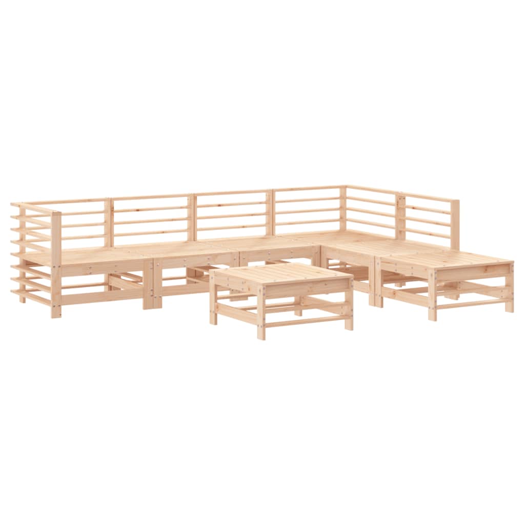 7-delige Loungeset met kussens massief teak Tuinsets | Creëer jouw Trendy Thuis | Gratis bezorgd & Retour | Trendy.nl