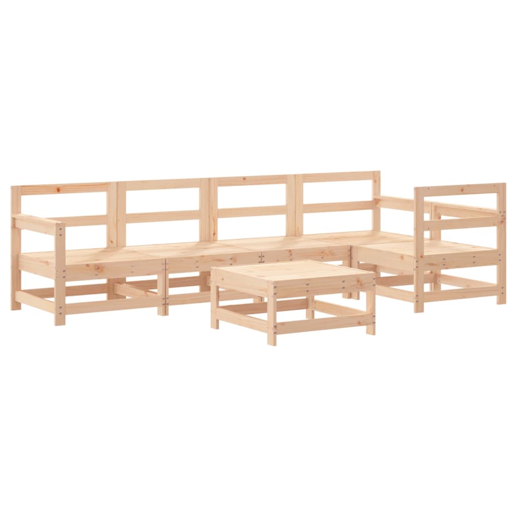 6-delige Loungeset met kussens massief hout Tuinsets | Creëer jouw Trendy Thuis | Gratis bezorgd & Retour | Trendy.nl