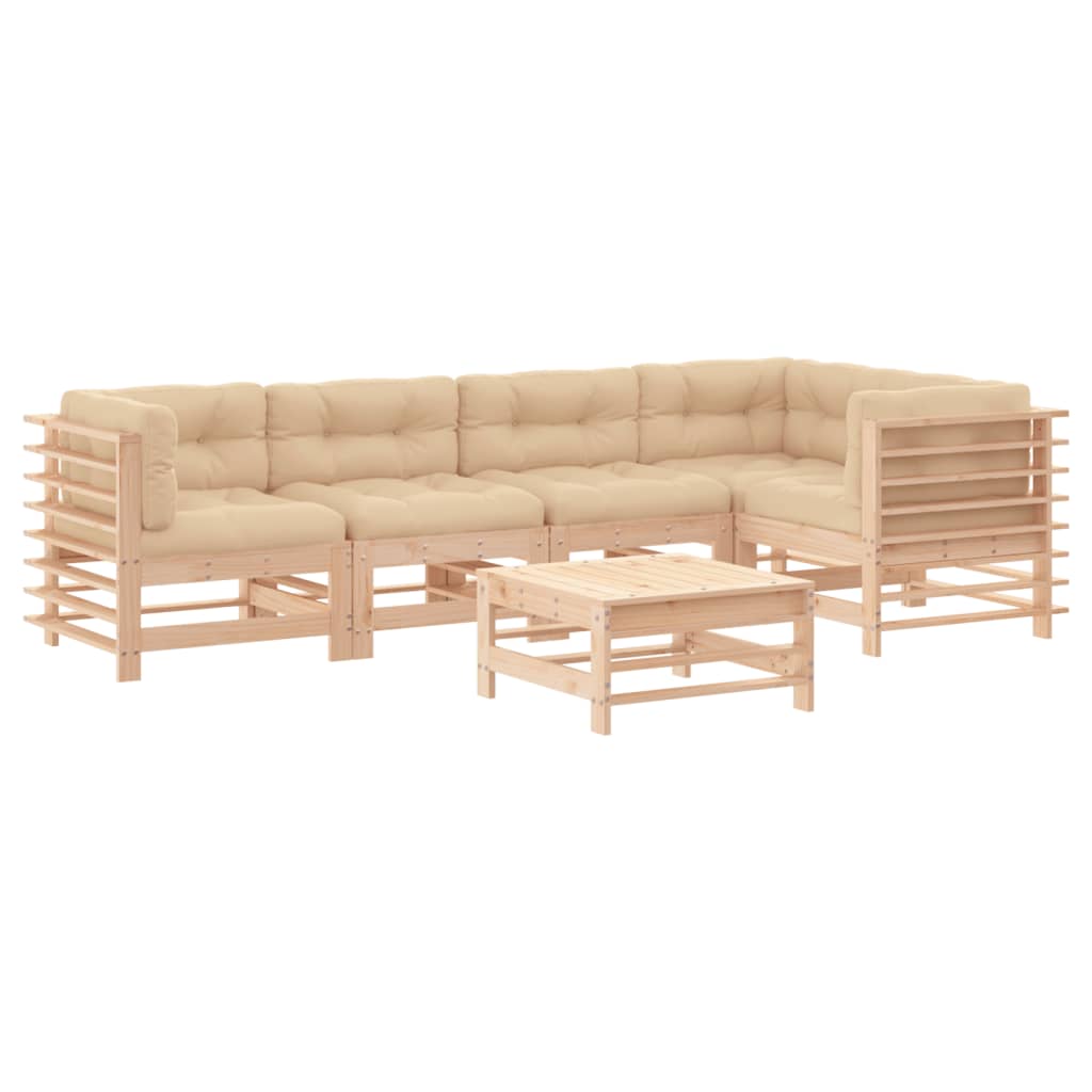 6-delige Loungeset met kussens massief hout Tuinsets | Creëer jouw Trendy Thuis | Gratis bezorgd & Retour | Trendy.nl