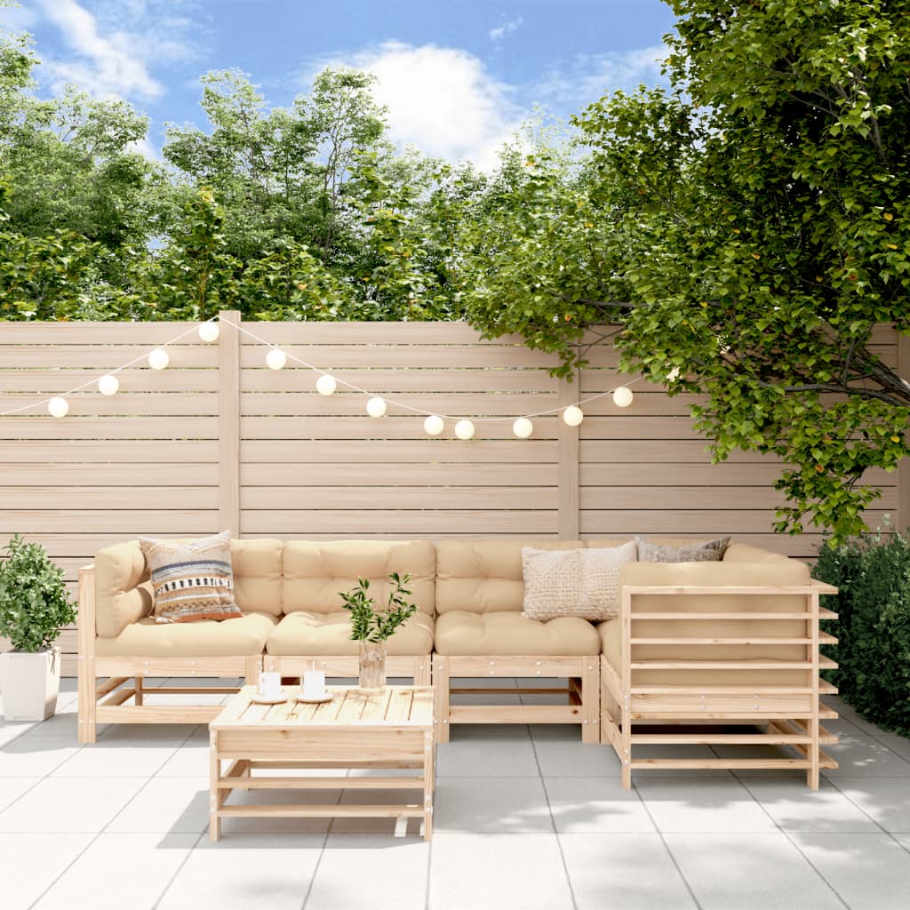 6-delige Loungeset met kussens massief hout Tuinsets | Creëer jouw Trendy Thuis | Gratis bezorgd & Retour | Trendy.nl