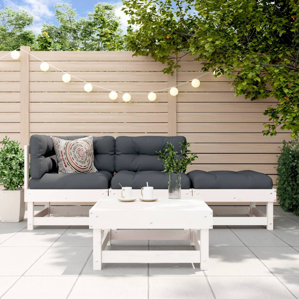 4-delige Loungeset met kussens massief hout wit Tuinsets | Creëer jouw Trendy Thuis | Gratis bezorgd & Retour | Trendy.nl