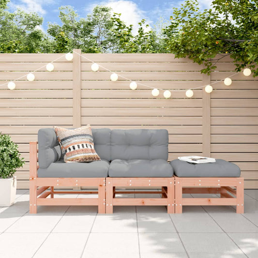 3-delige Loungeset met kussens massief douglashout Tuinsets | Creëer jouw Trendy Thuis | Gratis bezorgd & Retour | Trendy.nl