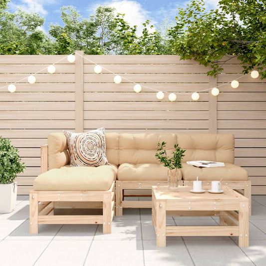 5-delige Loungeset met kussens massief hout Tuinsets | Creëer jouw Trendy Thuis | Gratis bezorgd & Retour | Trendy.nl