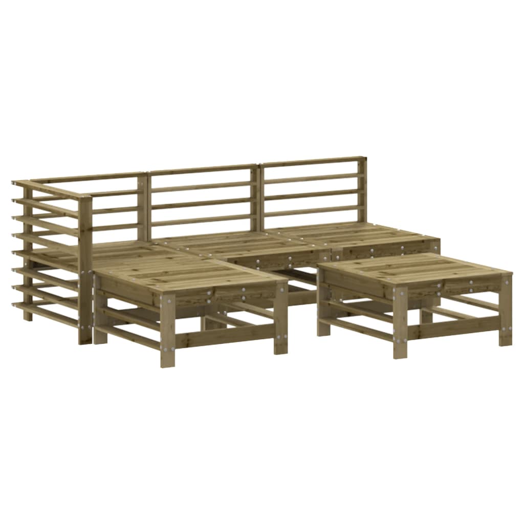 5-delige Loungeset met kussens geïmpregneerd grenenhout Tuinsets | Creëer jouw Trendy Thuis | Gratis bezorgd & Retour | Trendy.nl