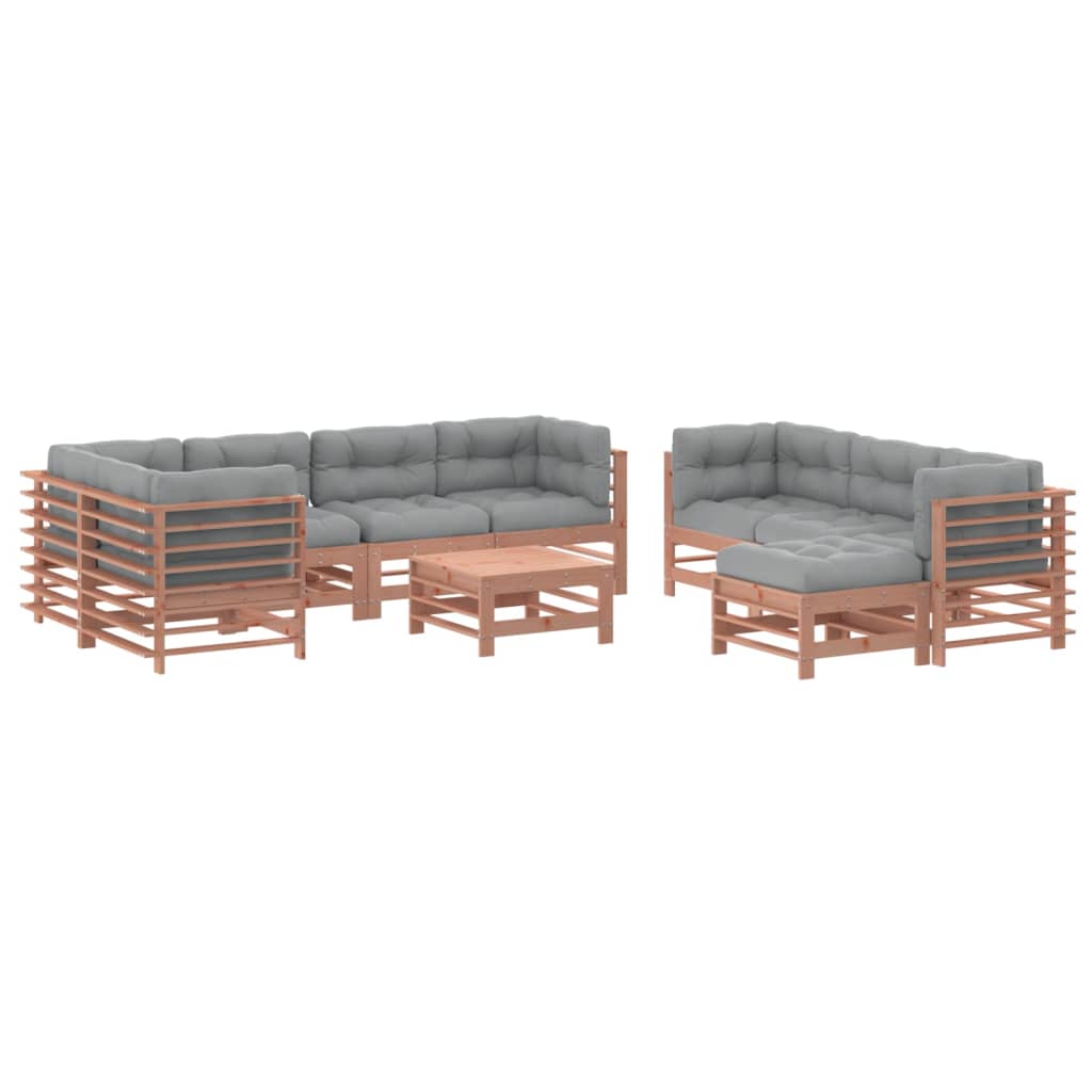 10-delige Loungeset met kussens massief douglashout Tuinsets | Creëer jouw Trendy Thuis | Gratis bezorgd & Retour | Trendy.nl