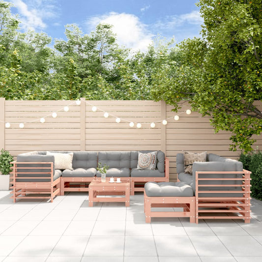 10-delige Loungeset met kussens massief douglashout Tuinsets | Creëer jouw Trendy Thuis | Gratis bezorgd & Retour | Trendy.nl