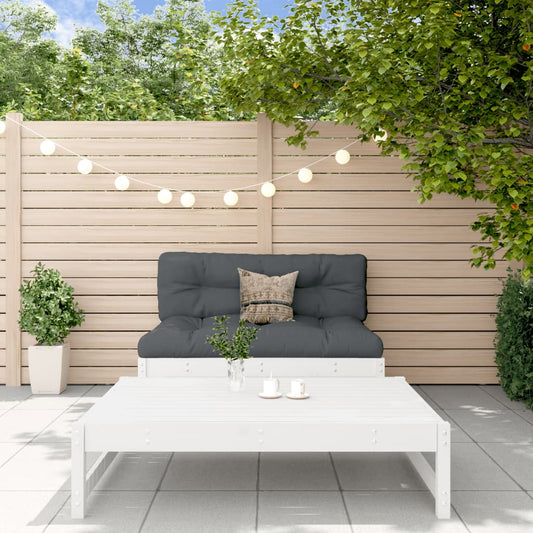 2-delige Loungeset met kussens massief hout wit Tuinsets | Creëer jouw Trendy Thuis | Gratis bezorgd & Retour | Trendy.nl