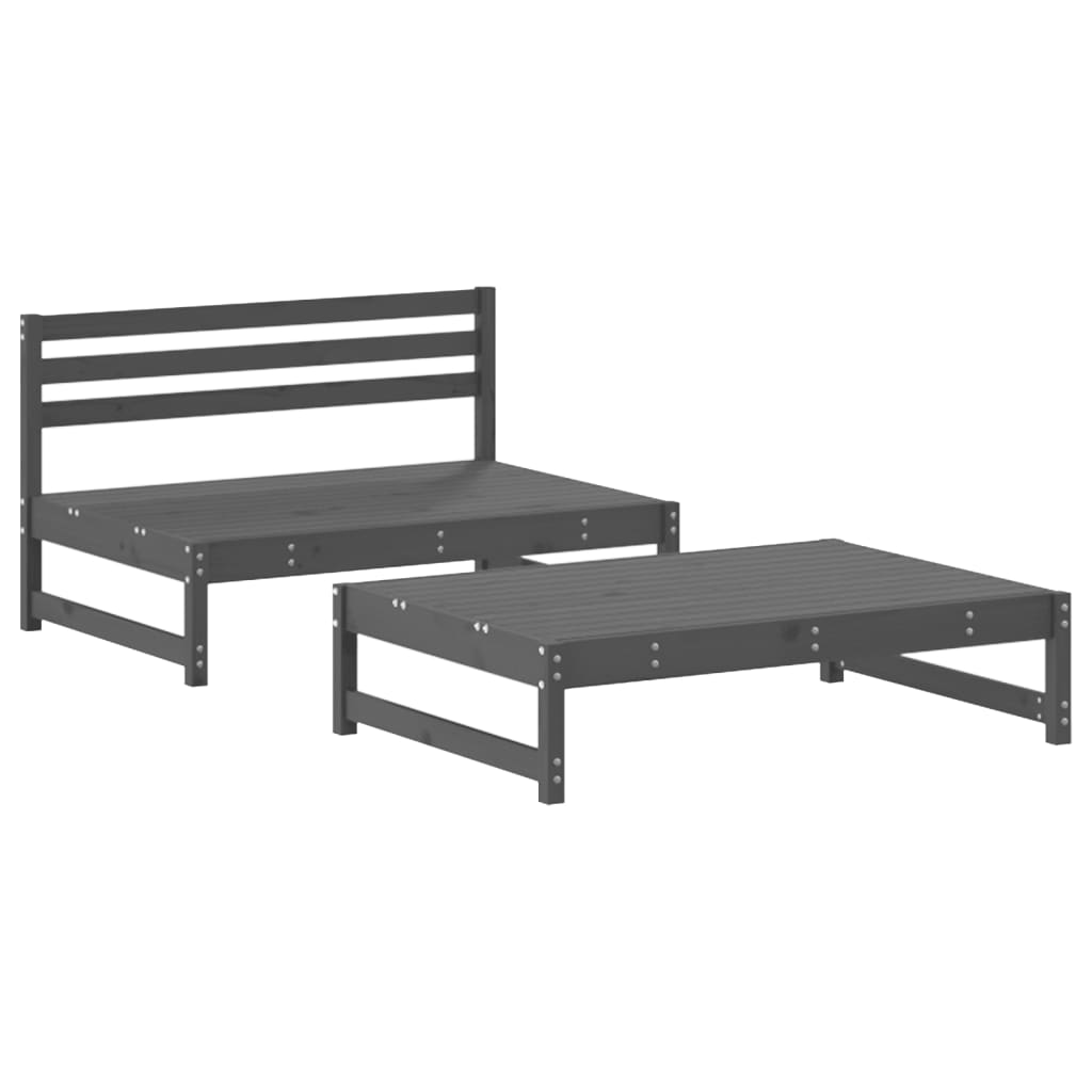 2-delige Loungeset met kussens massief hout grijs Tuinsets | Creëer jouw Trendy Thuis | Gratis bezorgd & Retour | Trendy.nl