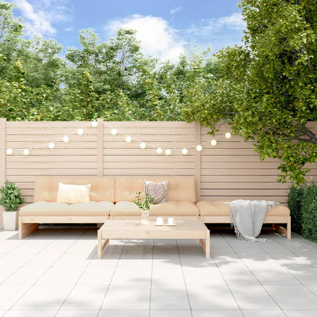 4-delige Loungeset met kussens massief hout Tuinsets | Creëer jouw Trendy Thuis | Gratis bezorgd & Retour | Trendy.nl