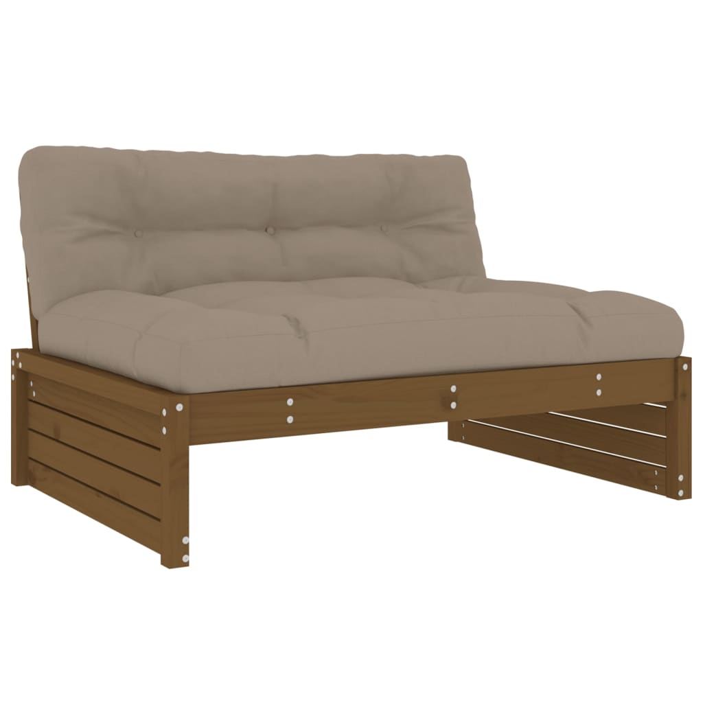 4-delige Loungeset met kussens massief hout honingbruin Tuinsets | Creëer jouw Trendy Thuis | Gratis bezorgd & Retour | Trendy.nl