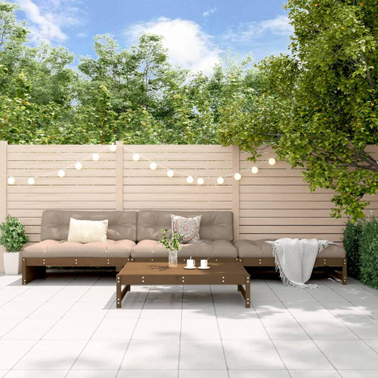 4-delige Loungeset met kussens massief hout honingbruin Tuinsets | Creëer jouw Trendy Thuis | Gratis bezorgd & Retour | Trendy.nl