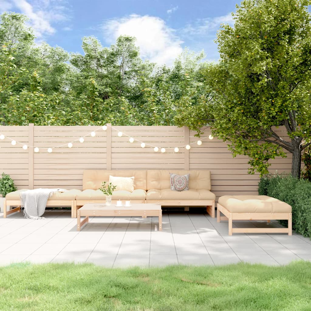 5-delige Loungeset met kussens massief hout Tuinsets | Creëer jouw Trendy Thuis | Gratis bezorgd & Retour | Trendy.nl