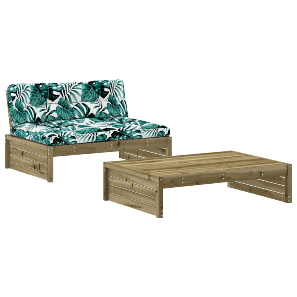 2-delige Loungeset met kussens geïmpregneerd grenenhout Tuinsets | Creëer jouw Trendy Thuis | Gratis bezorgd & Retour | Trendy.nl